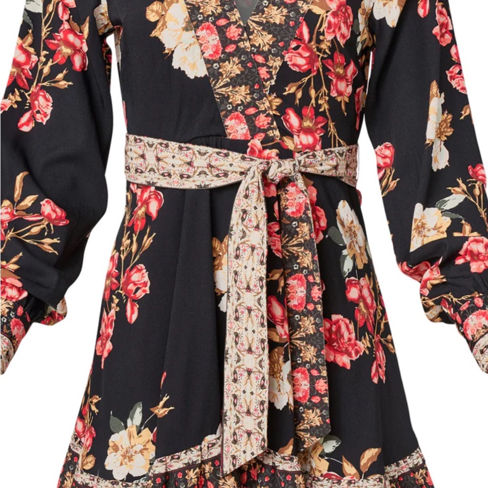 VENUS Black Dress with Red Floral Design - Picture 2 of 2